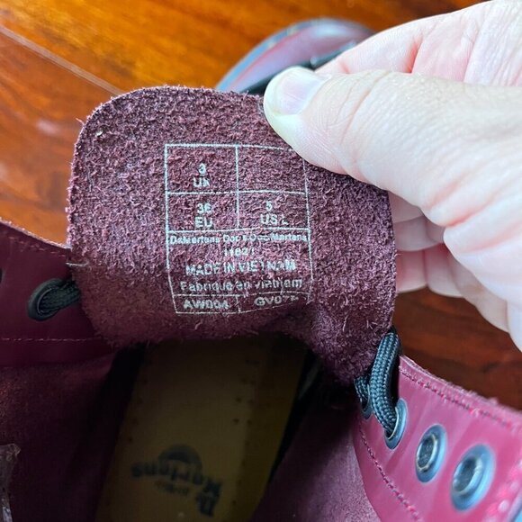 Dr.‎ Martens 1460 Cherry Red Leather Boots Size 5 - Picture 11 of 11